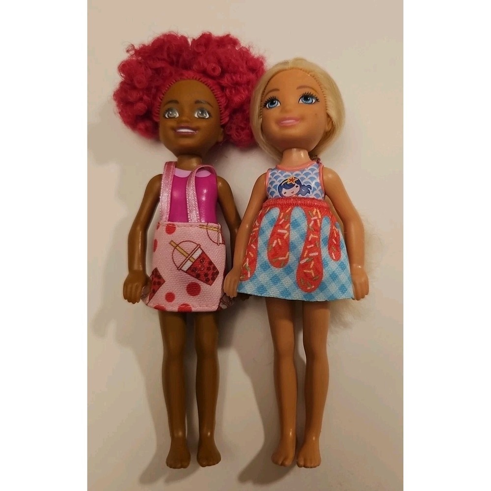 (2) Mattel Barbie Pop Reveal Fruit Series Chelsea 5.5" Doll